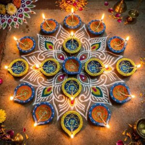 Handmade Deepavali | Festival Terracota Villaku / Oil Lamp / Diya 12 Pc - Deepavali Deco Set 17