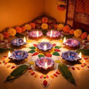 Handmade Deepavali | Festival Terracota Villaku / Oil Lamp / Diya 12 Pc - Deepavali Deco Set 20