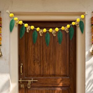 New Indian Mango Leaf Thoran Door Hanging | Traditional Decorative Entrance Garland | Pooja, Festival & Home Decoration
